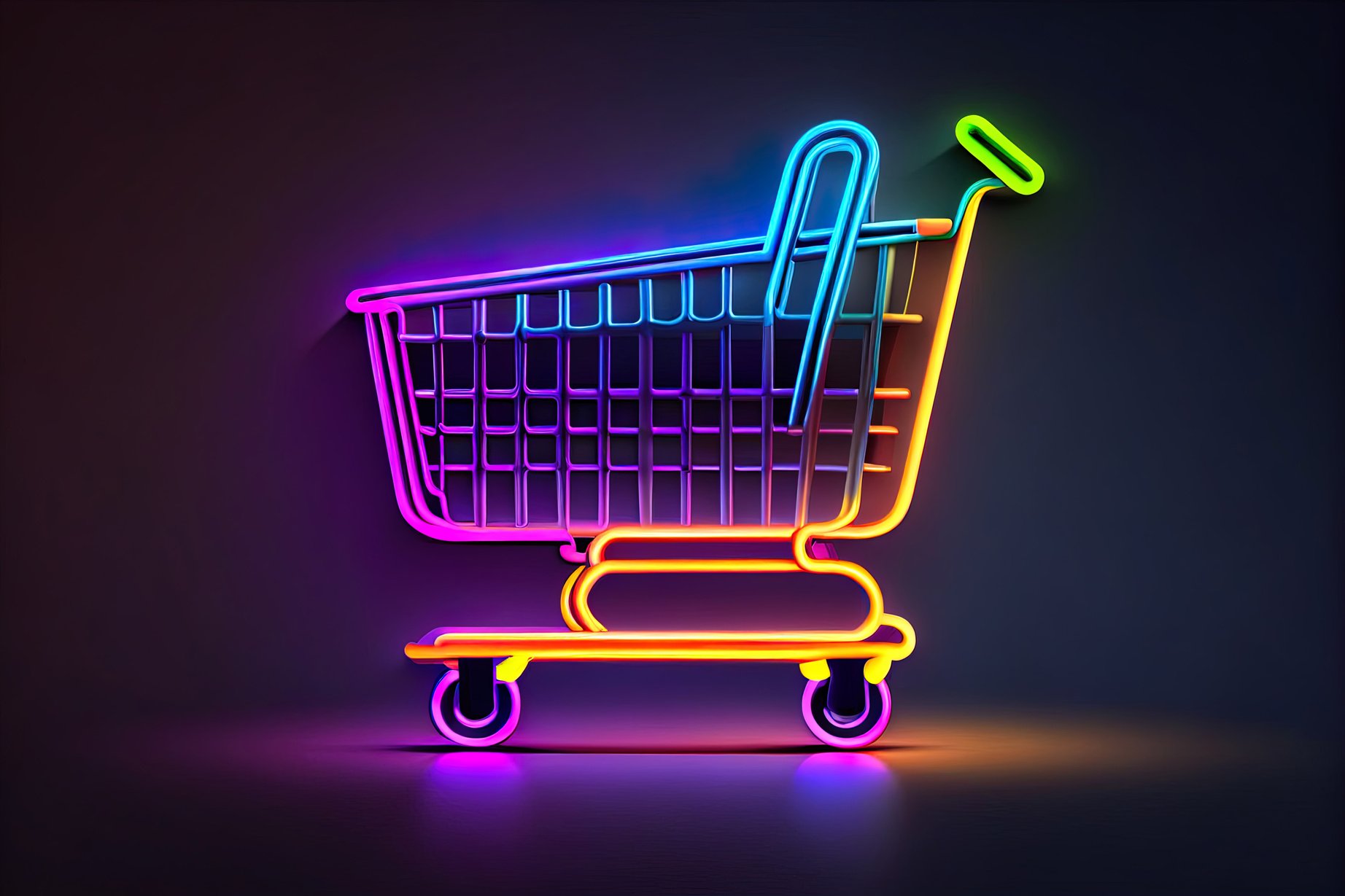 Shopping Neon Cart Icon